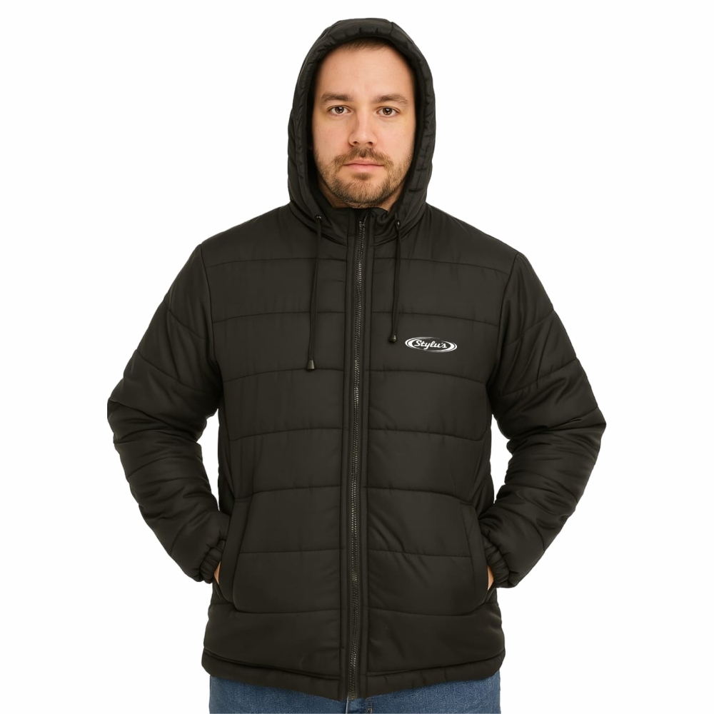 Jaqueta Puffer 8cm Com Touca Impermeável -JAQ01